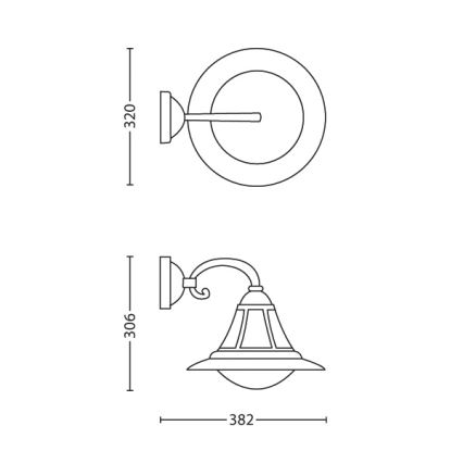 Philips 15211/42/16 - Kinkiet zewnętrzny MYGARDEN PROVENCE 1xE27/23W IP44