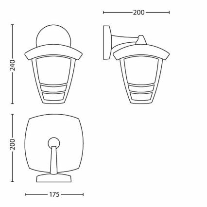 Philips - Kinkiet zewnętrzny 1xE27/60W/230V