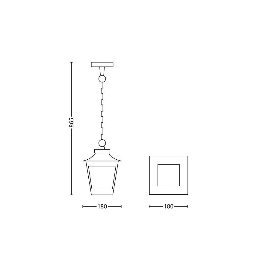 Philips 15406/86/PN - Żyrandol zewnętrzny HEDGE 1xE27/60W/230V IP44