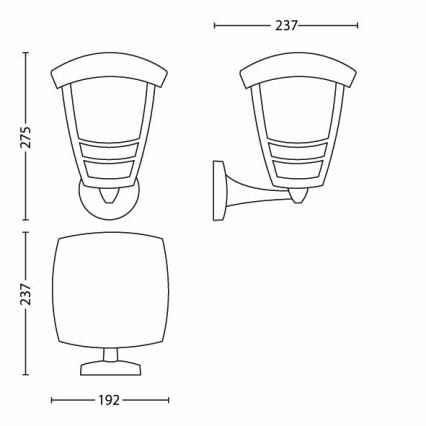 Philips 15460/54/16 - Kinkiety zewnętrzne STREAM 1xE27/60W/230V