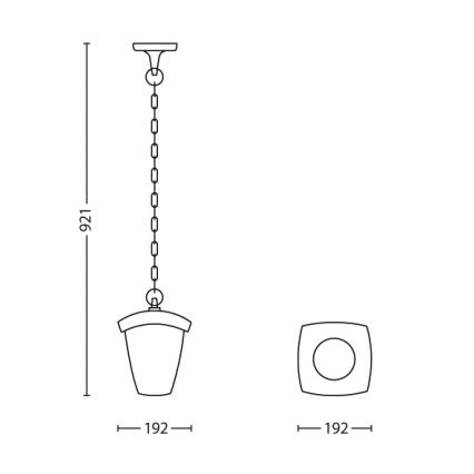 Philips 15466/54/16 - Żyrandol zewnętrzny MYGARDEN STREAM 1xE27/60W/230V