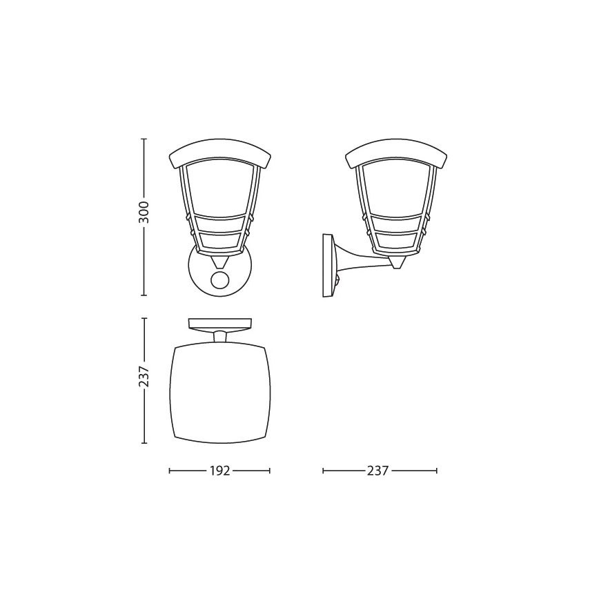 Philips 15468/54/16 - Odkryty kinkiet z czujnikiem MYGARDEN STREAM 1xE27/60W/230V