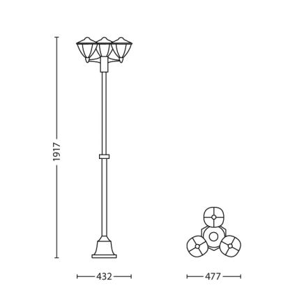 Philips 15475/31/16 - LED lampa zewnętrzna ROBIN 3xLED/4,5W/230V