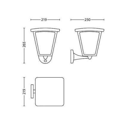 Philips 15488/30/16 - LED lampa zewnętrzna z czujnikiem ruchu COTTAGE 1xLED/4,5W/230V