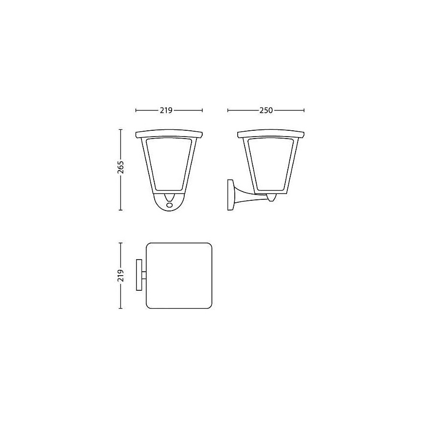 Philips 15488/30/16 - LED lampa zewnętrzna z czujnikiem ruchu COTTAGE 1xLED/4,5W/230V
