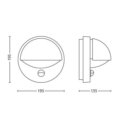 Philips - Odkryty kinkiet z czujnikiem 1xE27/12W/230V