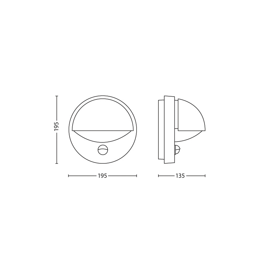 Philips - Odkryty kinkiet z czujnikiem 1xE27/12W/230V