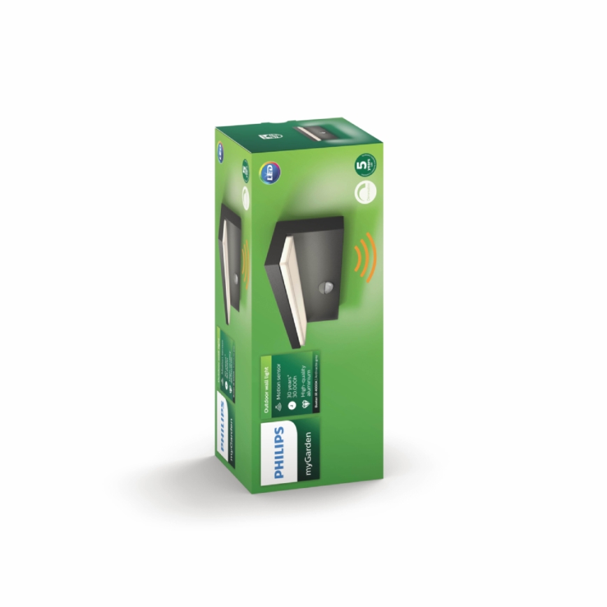 Philips 16484/93/P3 - LED Kinkiet zewnętrzny z czujnikiem BUSTAN 2xLED/4,5W
