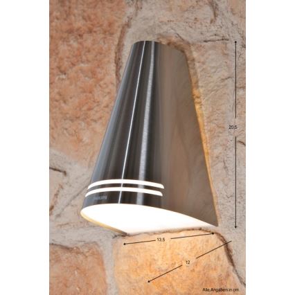 Philips Massive 17226/47/16 - Venkovní nástěnné svítidlo ECOMOODS 1xE27/15W nerez