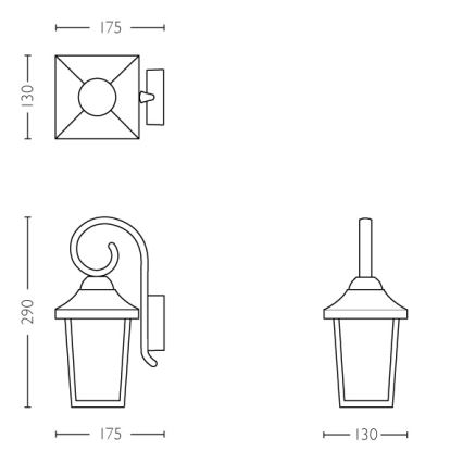 Philips - Lampa zewnętrzna 1xE27/60W/230V IP44