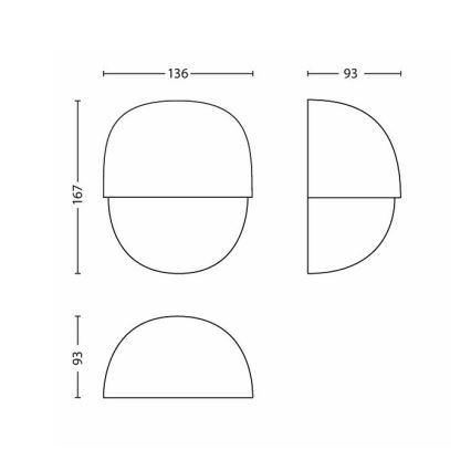 Philips 17256/93/16 - Kinkiet zewnętrzny FOREST 1xE14/12W/230V