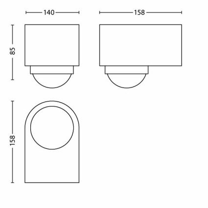 Philips 17266/87/16 - Zewnętrzny czujnik ruchu MYGARDEN BLUESKY szary IP44