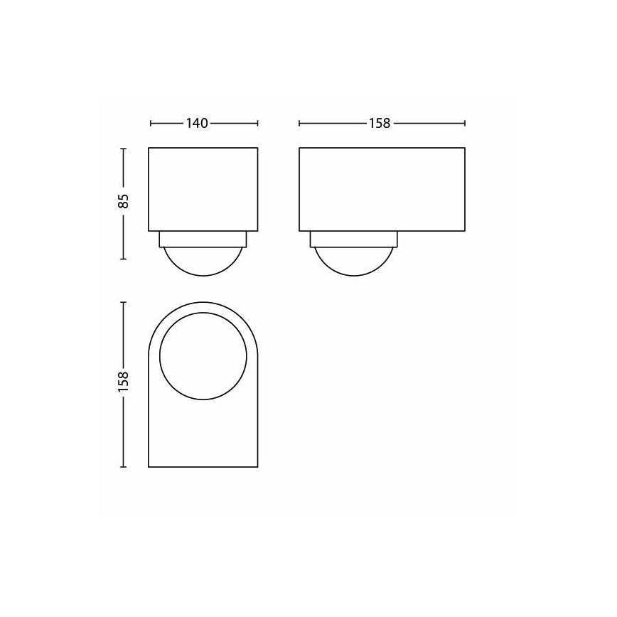 Philips 17266/87/16 - Zewnętrzny czujnik ruchu MYGARDEN BLUESKY szary IP44