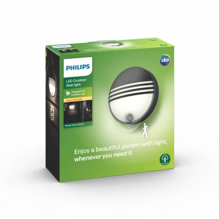 Philips - Zewnętrzny kinkiet LED z czujnikiem, 6 W, 230 V, IP44