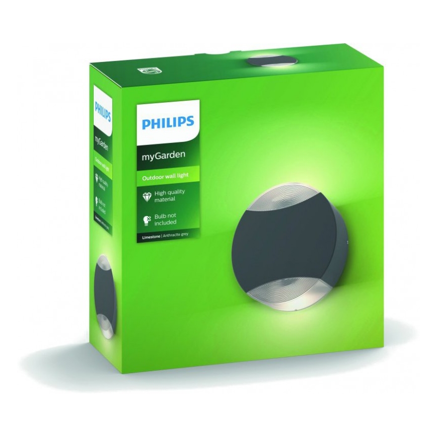 Philips 17338/93/PN - Kinkiet zewnętrzny MYGARDEN LIMESTONE 2xGU10/5W