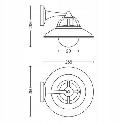 Philips 17381/30/PN - Kinkiet zewnętrzny COMORANT 1xE27/42W/230V IP44