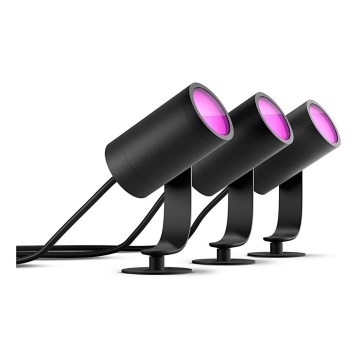 Philips 17414/30/P7 - SADA 3x LED RGB Ściemnalne zewnętrzne oświetlenie punktowe HUE LILY 3xLED-RGB/8W/230V IP65 Philips 17414/30/P7 - SADA 3x LED RGB Ściemnalne zewnętrzne oświetlenie punktowe HUE LILY 3xLED-RGB/8W/230V IP65