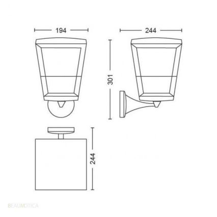 Philips - LED RGBW Ściemnialny kinkiet zewnętrzny Hue ECONIC LED/15W/230V IP44