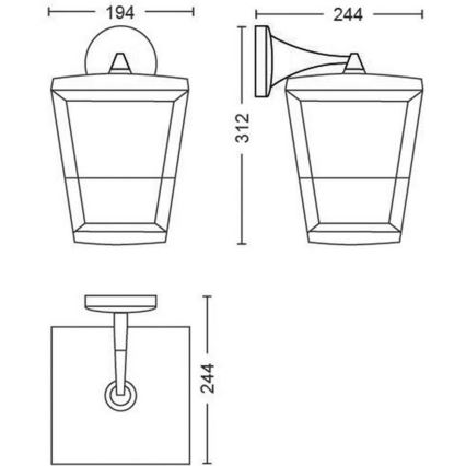 Philips - LED RGBW Ściemnialny kinkiet zewnętrzny Hue ECONIC LED/15W/230V 2000-6500K IP44