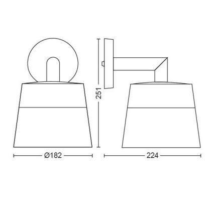 Philips - LED RGBW Ściemnialny kinkiet zewnętrzny Hue ATTRACT LED/8W/230V 2000-6500K IP44