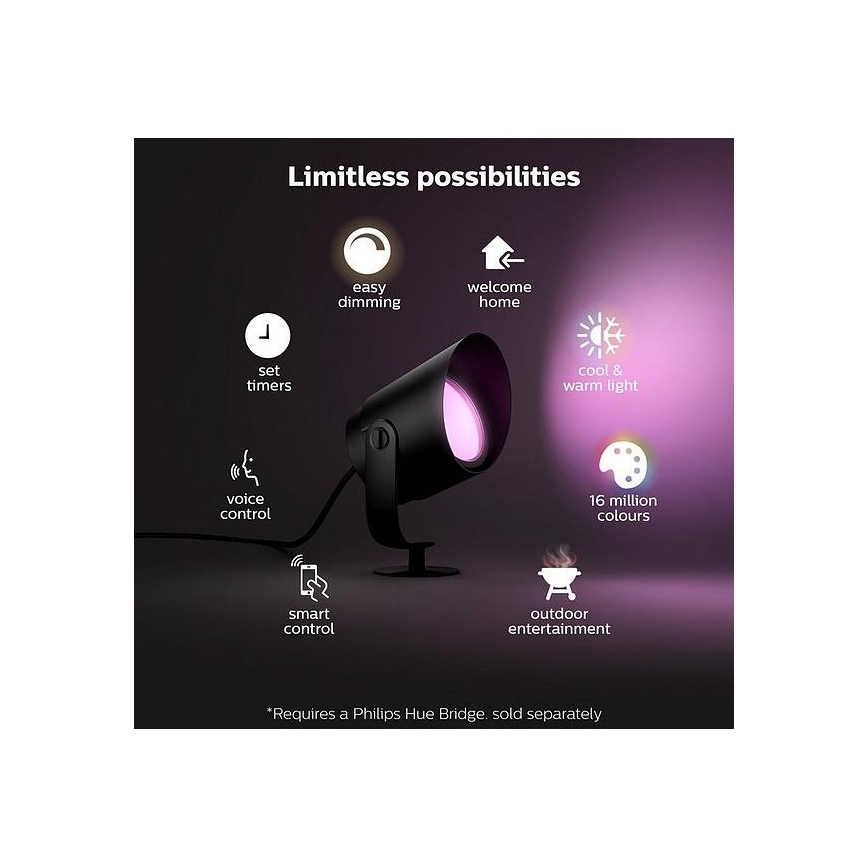 Philips - LED RGB Lampa zewnętrzna Hue LILY LED/15W/230V IP65