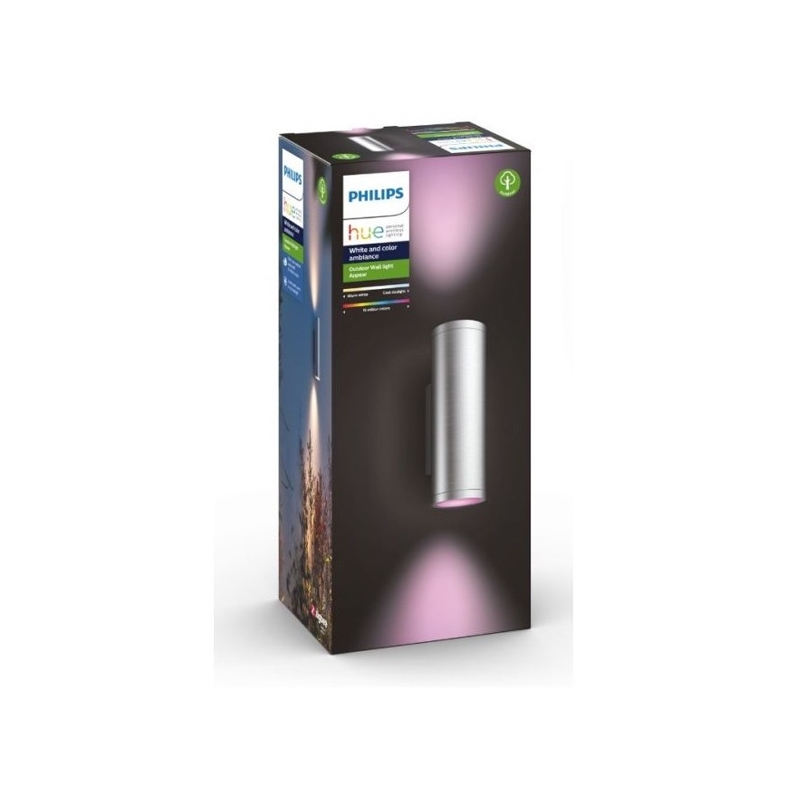 Philips - LED RGBW Ściemnialny kinkiet zewnętrzny Hue APPEAR 2xLED/8W/230V IP44