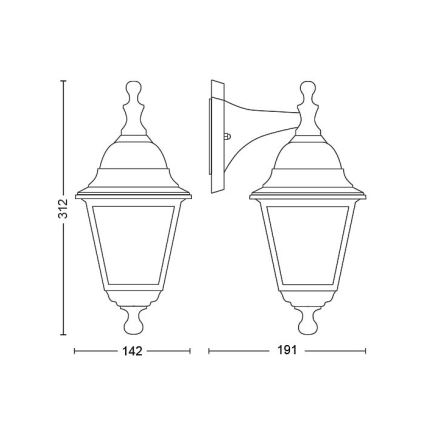 Philips - Kinkiet zewnetrzny 1xE27/60W/230V IP44