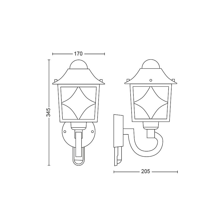 Philips - Kinkiet zewnętrzny z czujnikiem 1xE27/60W/230V IP44