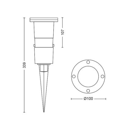 Philips - LED Ściemniany kinkiet zewnętrzny 1×GU10/5W/230V IP44