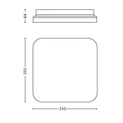 Philips 30187/31/16 - Plafon MYLIVING TREAT 1x2GX13/22W/230V