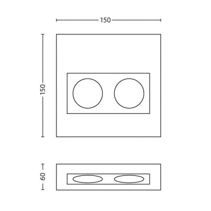 Philips 33466/17/36 - Gniazdo MYKITCHEN FENESSE 2x230V