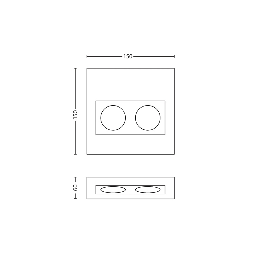 Philips 33466/17/36 - Gniazdo MYKITCHEN FENESSE 2x230V