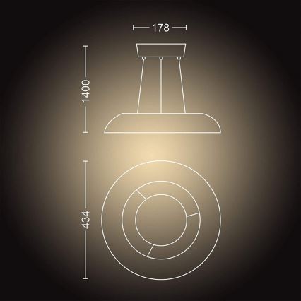 Philips - LED Ściemnialny żyrandol na lince Hue AMAZE LED/39W/230V + pilot