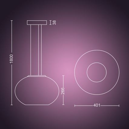 Philips 40906/31/P9 - LED Żyrandol na lince HUE FLOURISH LED/39W/230V