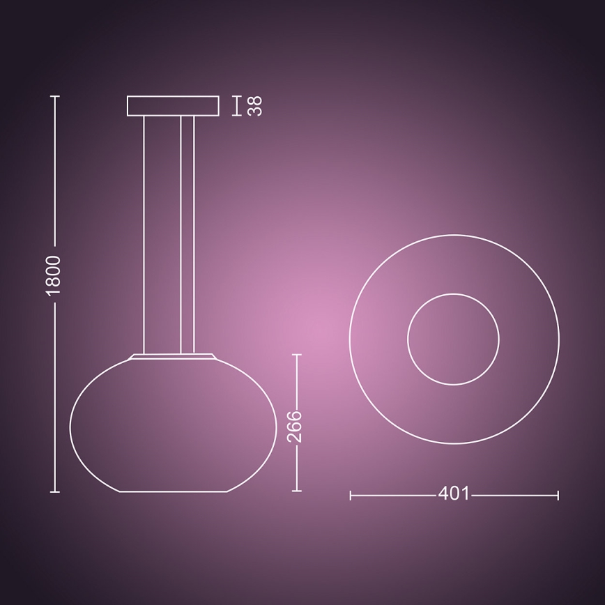 Philips 40906/31/P9 - LED Żyrandol na lince HUE FLOURISH LED/39W/230V