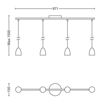 Philips 40922/31/16 - LED Lampa wisząca MYLIVING WOLGA 4xHighPower LED/4W/230V