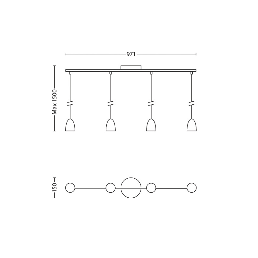 Philips 40922/31/16 - LED Lampa wisząca MYLIVING WOLGA 4xHighPower LED/4W/230V