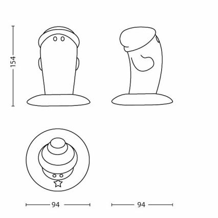 Philips 44510/35/16 - LED Lampa przenośna dziecięca LITTLEBRO 1xHighPower LED/1W/230V