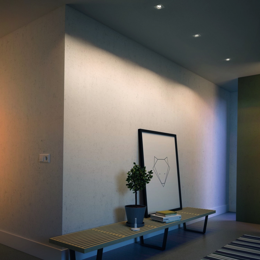 Philips - Zestaw 3x ściemnialnych opraw sufitowych wpuszczanych LED RGBW 1xGU10/4,8W/230V biały + pilot zdalnego sterowania