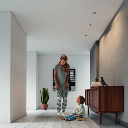 Philips - Zestaw 3x ściemnialnych wpuszczanych opraw LED RGBW 1xGU10/4,8W/230V, błyszczący chrom + pilot zdalnego sterowania