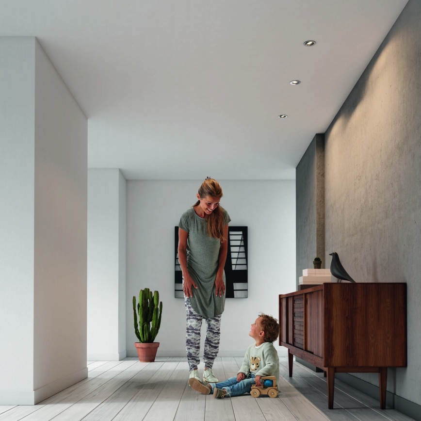 Philips - Zestaw 3x ściemnialnych wpuszczanych opraw LED RGBW 1xGU10/4,8W/230V, błyszczący chrom + pilot zdalnego sterowania