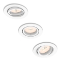 Philips 50393/31/PN - ZESTAW 3x opraw wpuszczanych sufitowych DONEGAL 1xGU10/5,5W/230V