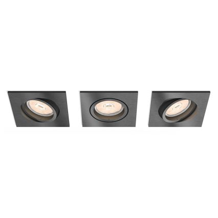 Philips 50403/99/PN - SET 3x Oprawa wpuszczana  DONEGAL 3xGU10/5,5W/230V