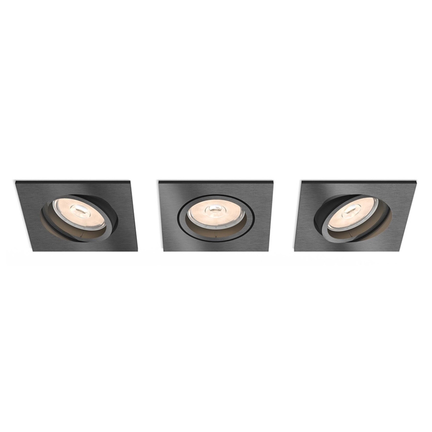 Philips 50403/99/PN - SET 3x Oprawa wpuszczana  DONEGAL 3xGU10/5,5W/230V