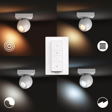 Philips - LED regulowane punktowe oświetlenie Hue BUCKRAM 1xGU10/5W/230V + pilot zdalnego sterowania