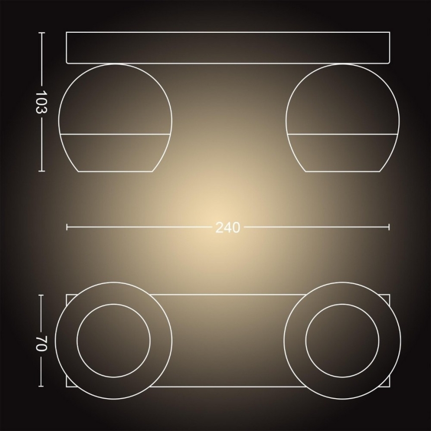 Philips - LED regulowane punktowe oświetlenie Hue BUCKRAM 2xGU10/5W/230V + pilot zdalnego sterowania