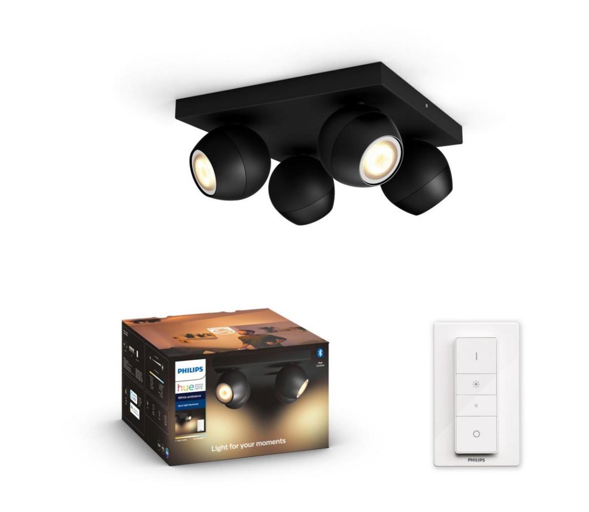 Philips 50474/30/P6 - LED Ściemnialne oświetlenie punktowe Hue BUCKRAM 4xGU10/5W/230V