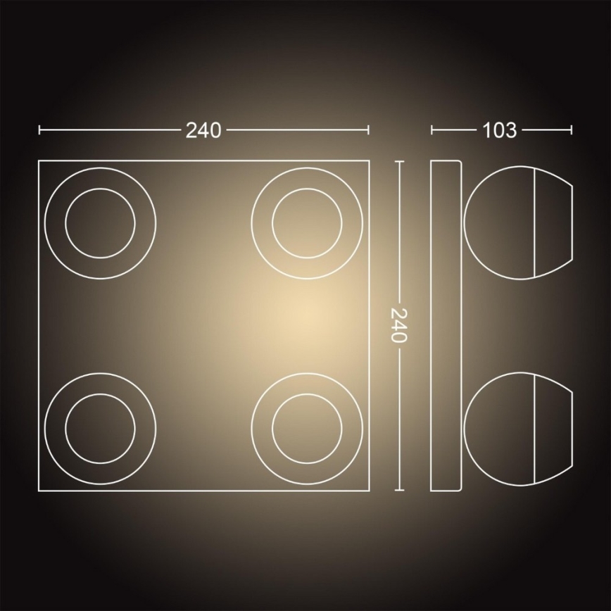 Philips - LED Ściemnialne oświetlenie punktowe Hue BUCKRAM 4xGU10/5W/230V