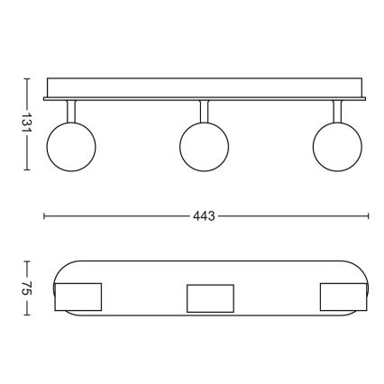 Philips - LED Oświetlenie punktowe ściemnialne 3xLED/4,5W/230V