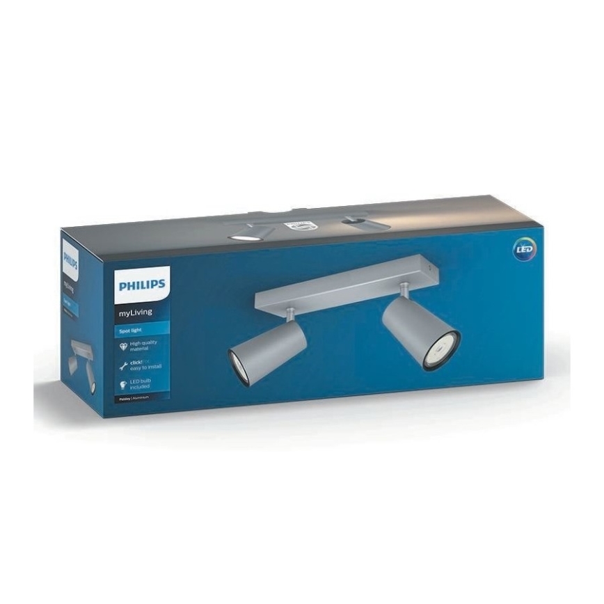 Philips 50572/48/PN - Oświetlenie punktowe MYLIVING PAISLEY 2xGU10/10W/230V
